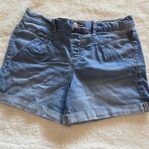 Cute Rushed Blue Denim Girls Shorts Size 14/16